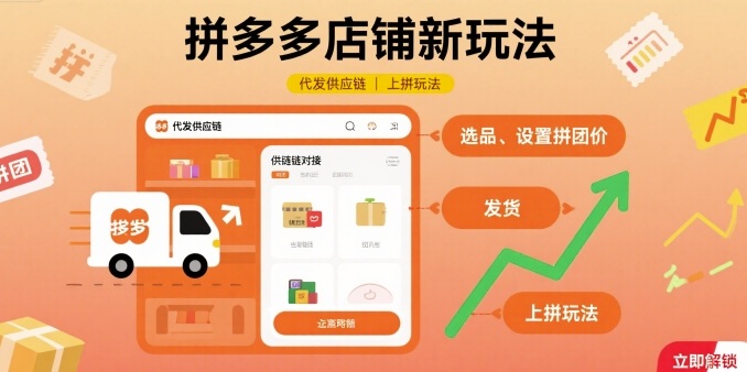 拼多多店铺新玩法，代发供应链上拼玩法-庄子聊项目