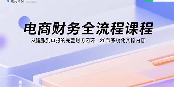 电商财务全流程课程：从建账到申报的完整财务闭环，26节系统化实操内容-庄子聊项目
