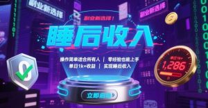 副业新选择！操作简单适合所有人，零经验也能上手，单日1k+收益，实现睡后收入【揭秘】-庄子聊项目