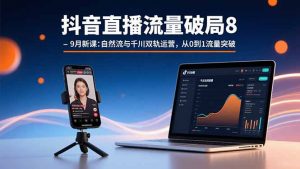 抖音直播流量破局8-9月新课：自然流与千川双轨运营，从0到1流量突破-庄子聊项目