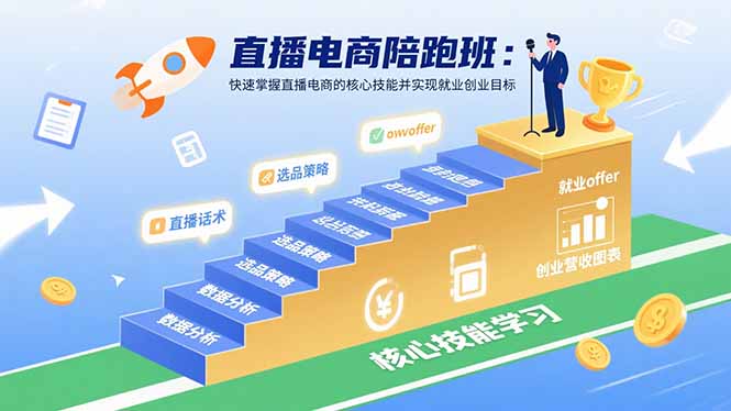 直播电商陪跑班：快速掌握直播电商的核心技能并实现就业/创业目标-庄子聊项目