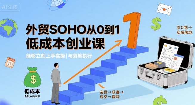 外贸SOHO从0到1低成本创业课，能够立刻上手实操与落地执行-庄子聊项目