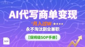 AI代写商单变现，月入过W，永不淘汰副业兼职【保姆级SOP手册】-庄子聊项目