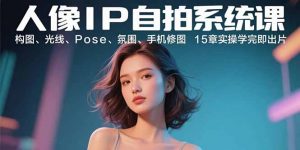 人像IP自拍系统课：构图、光线、Pose、氛围、手机修图 15章实操学完即出片-庄子聊项目