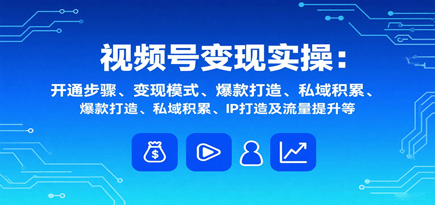 视频号变现实操，含开通步骤、变现模式、爆款打造、私域积累、IP打造及流量提升等-庄子聊项目