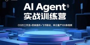 AI Agent实战训练营，COZE工作流+剪映插件+飞书联动，单日量产100条视频-庄子聊项目