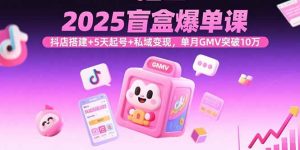 2025盲盒爆单课，抖店搭建+5天起号+私域变现，单月GMV突破10万-庄子聊项目
