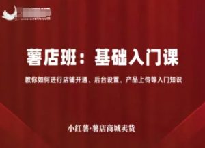 小红薯薯店商城卖货,基础入门课,教你如何进行店铺开通、后台设置、产品上传等入门知识-庄子聊项目