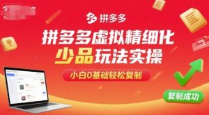 拼多多虚拟精细化少品玩法实操，小白0基础轻松复制-庄子聊项目