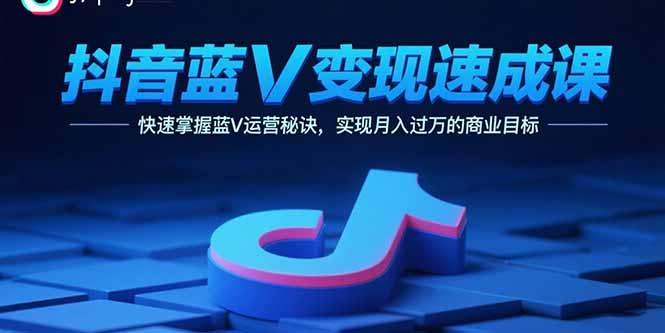 抖音蓝V变现速成课，快速掌握蓝V运营秘诀，实现月入过万的商业目标-庄子聊项目