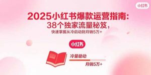 2025小红书爆款运营指南：38个独家流量秘笈，快速掌握从冷启动到月销5万+-庄子聊项目