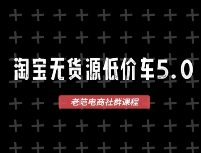 淘宝无货源价车5.0，2025最新VIP淘宝无货源课程，1688代发，蓝海选品，零成本创业首选(更新)-庄子聊项目