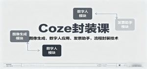 Coze封装课，图像生成、数字人应用、发票助手，流程封装技术-庄子聊项目