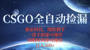 CSGO自动捡漏项目，最新独家玩法，不用挂机不用玩游戏，一个手机即可操…-庄子聊项目