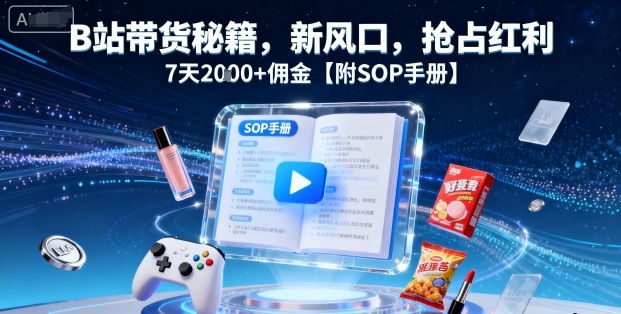 B站带货秘籍，新风口，抢占红利，7天2k+佣金【附SOP手册】-庄子聊项目