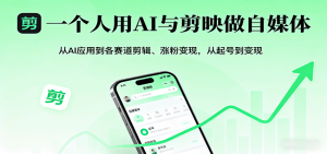 一个人用AI与剪映做自媒体,从AI应用到各赛道剪辑、涨粉变现,从起号到变现-庄子聊项目