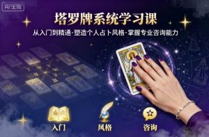 塔罗牌系统学习课，助你从入门到精通，塑造个人占卜风格，掌握专业咨询能力-庄子聊项目