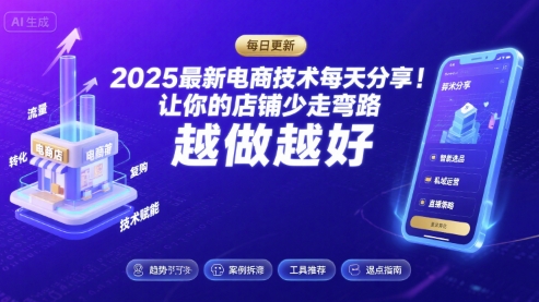 2025最新电商技术每天分享，让你的店铺少走弯路，越做越好(更新9月)-庄子聊项目