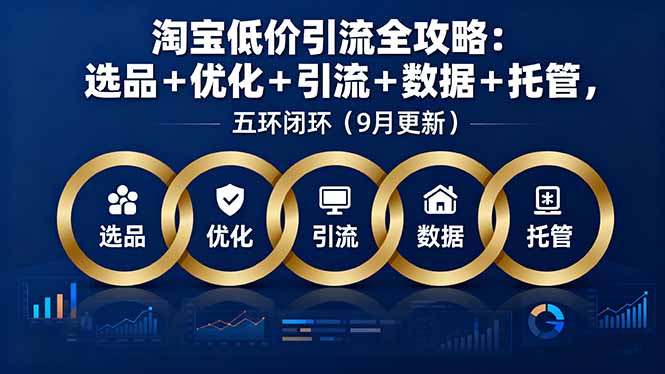 淘宝低价引流全攻略：选品＋优化＋引流＋数据＋托管，五环闭环(9月更新-庄子聊项目