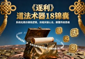 《逐利》道法术器18锦囊，系统化揭示搞钱逻辑，浓缩关键心法，颠覆传统思维-庄子聊项目