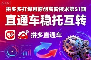 拼多多打爆班原创高阶技术第51期,直通车稳托互转-庄子聊项目