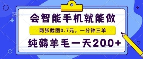 手机项目，二十秒一单，纯薅羊毛一天2张+做就有【揭秘】-庄子聊项目