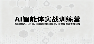 AI智能体实战训练营:0基础学Coze开发,功能模块项目实战,商单案例与直播回放-庄子聊项目