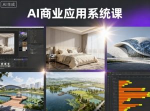 AI商业应用系统课,室内-软装-建筑-景观,智能设计+效果图+动画画实战-庄子聊项目