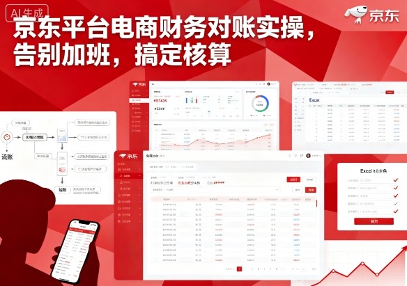 京东平台电商财务对账实操，告别加班，搞定核算-庄子聊项目