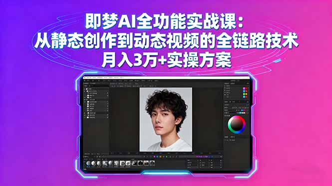 即梦AI全功能实战课：从静态创作到动态视频的全链路技术 月入3万+实操方案-庄子聊项目