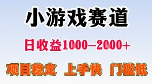 最新小游戏赛道，日收益1k-2k+，项目稳定上手快门槛低，在家就可以自己创业【揭秘】-庄子聊项目