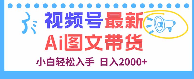 视频号最新AI图文带货，每天几分钟，小白轻松入手，日入2000+-庄子聊项目