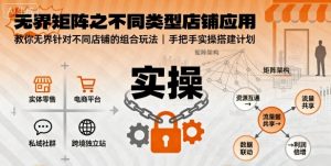 无界矩阵之不同类型店铺应用,教你无界针对不同类型店铺的组合玩法应用,手把手实操搭建计划-庄子聊项目