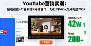 YouTube营销实训：频道设置+广告制作+网红合作，3月订单42w刀月询盘200+-庄子聊项目
