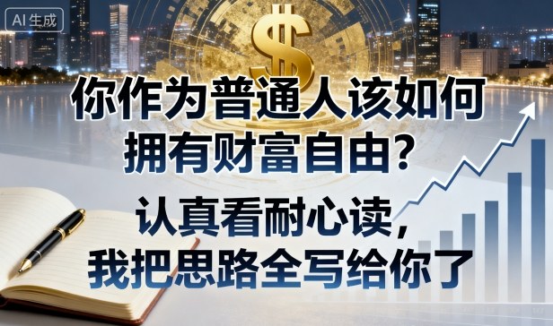 付费文章：你作为普通人该如何拥有财富自由？认真看耐心读，我把思路全写给你了-庄子聊项目