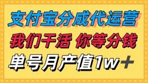 十月最强捡钱项目，支付宝分成代运营，我们干活，你等着分钱！单号月产…-庄子聊项目