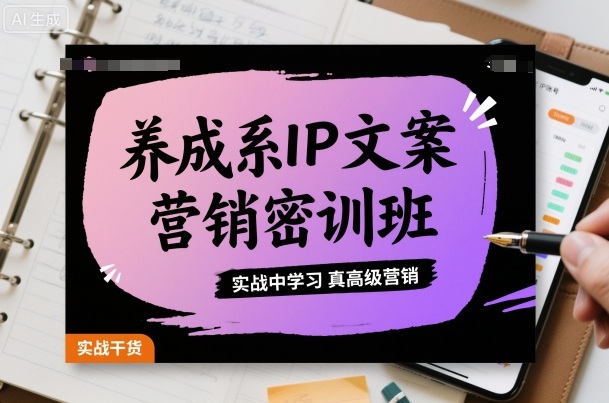 养成系IP文案营销密训班，实战中学习真高级营销-庄子聊项目