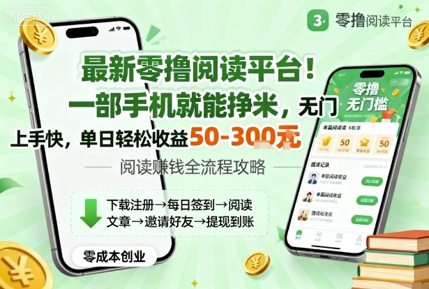 最新零撸阅读平台！一部手机就能挣米，无门槛上手快，单日轻松收益50-3张【揭秘】-庄子聊项目