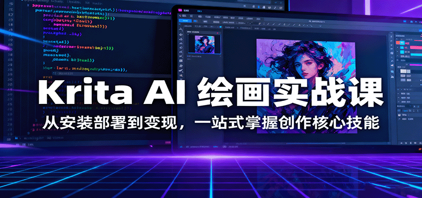 Krita AI 绘画实战课：从安装部署到变现，一站式掌握创作核心技能-庄子聊项目