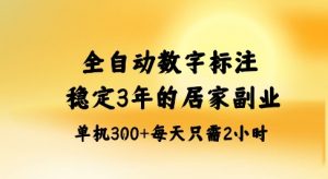 全自动数字标注，稳定3年的蓝海项目，居家也能矩阵开干的副业，单机日入3张+【揭秘】-庄子聊项目