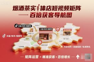 烟酒茶实体店短视频矩阵百倍获客导航图-庄子聊项目