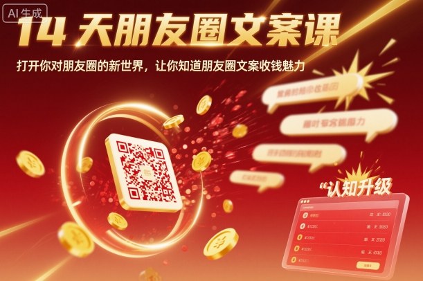 14天朋友圈文案课，打开你对朋友圈的新世界，让你知道朋友圈文案收钱魅力-庄子聊项目