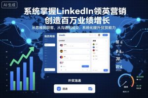 系统掌握LinkedIn领英营销，创造百万业绩增长，从思维到获客，从沟通到成交，系统化提升外贸能力-庄子聊项目