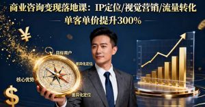 商业咨询变现落地课:IP定位/视觉营销/流量转化,单客单价提升300%-庄子聊项目