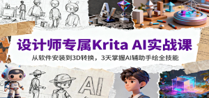 设计师专属Krita AI实战课:从软件安装到3D转换,3天掌握AI辅助手绘全技能-庄子聊项目
