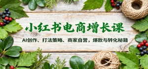 小红书电商增长课：AI创作、打法策略、商家自营，爆款与转化秘籍-庄子聊项目