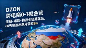 OZON跨境电商0-1掘金营:注册-运营-物流全链路体系,60天快速出单月营收8w-庄子聊项目