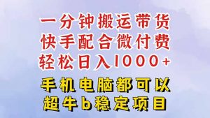 快手黑科技一分钟搬运带货,一刀不剪过原创,微付费投流玩法,轻松日入…-庄子聊项目