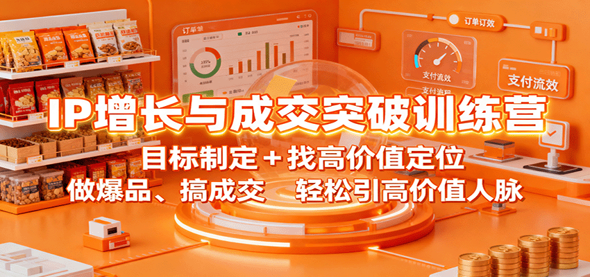 IP增长与成交突破训练营：目标制定+找高价值定位，做爆品、搞成交，轻松引高价值人脉-庄子聊项目