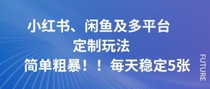 小红书、闲鱼及多平台定制玩法简单粗暴!每天稳定5张-庄子聊项目